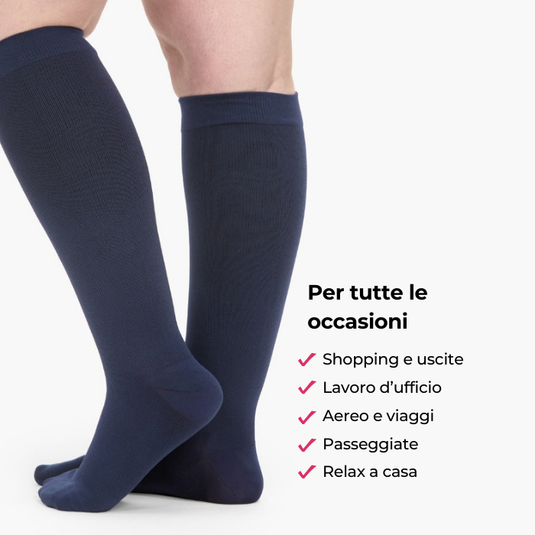 Eleven Calze A Compressione Mittellangen Suuri Neon Pink – Per Sport E Viaggi Con Ioni D'Argento - 3