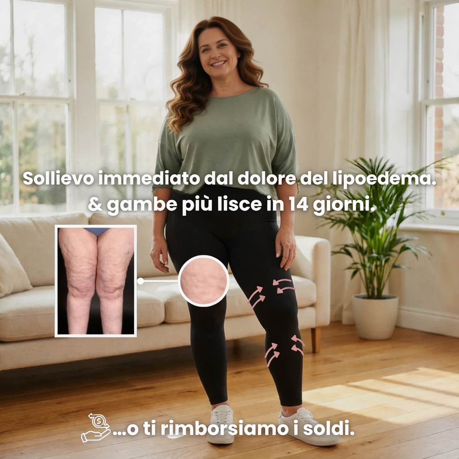 Leggings 3D a vita alta per lipedema donna