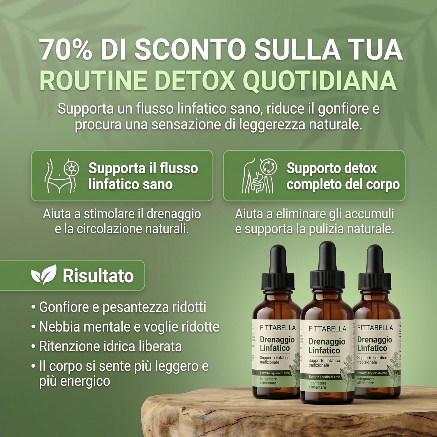 Siero linfatico liquido naturale per adulti